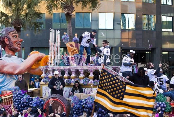 New Orleans Saints Flag at Superbowl parade