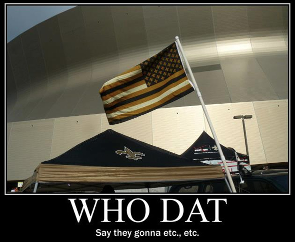 American Black and Gold Flag in front of the Louisiana Superdome. Picture was featured on WWL's Facebook Page